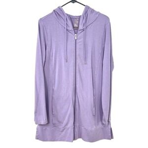 Lilac‎ Longline Zip Hoodie S Lightweight Athleisure Minimalist Lounge Luxe Zuda